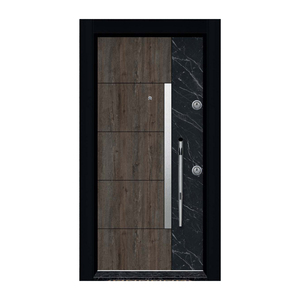 Porte d'entrée en bois contemporaine avec un design géométrique unique pour les bâtiments résidentiels - Product Image 3
