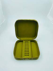 Block Print <b>Wood</b> Fabric Velvet <b>Beaded</b> Embroidered Jewelry Organizer with Customized Color Size & Logo for Ring Storage - Product Image 3