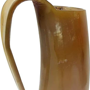 Authentic Eco-Friendly Viking Horn <b>Mug</b> Handmade Buffalo Horn Food Grade Medieval Style Religious Feng Shui Animal Beer <b>Mug</b> - Product Image 1