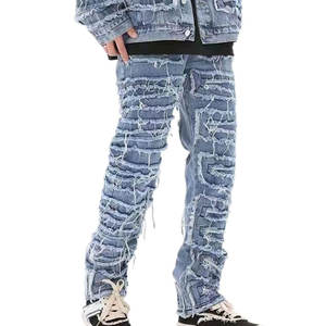 Pantalon empilé décontracté pour hommes Logo imprimé personnalisé Pantalon empilé Pantalon avec logo personnalisé Jogger surdimensionné Pantalon empilable à bas prix - Product Image 1