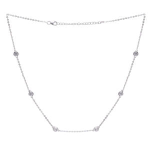 925สเตอร์ลิงเงินแบบคลาสสิกประดับด้วยเพทายสร้อยคอโซ่ชุบทองคุณภาพดีเยี่ยมเครื่องประดับสำหรับงานแต่งงาน - Product Image 2