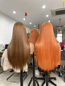 Tendencia caliente varios colores hueso recto pelucas de cabello humano 100% cabello vietnamita crudo peluca Natural con cierre Frontal - Product Image 6