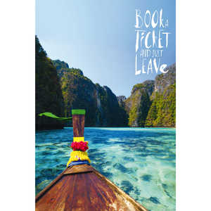 Póster de Diseño Moderno 'Reserva un Boleto y Simplemente Llévate el Pasaporte' para Pared - Product Image 1