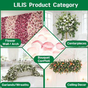 LILIS 50 pièces 21,6 pouces Herbe de la <span class=keywords><strong>pampa</strong></span> rose en <span class=keywords><strong>rotin</strong></span> artificiel, branches courtes en forme de triangle pour décoration murale, <span class=keywords><strong>vase</strong></span> de mariage bohème et décoration intérieure - Product Image 4