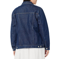 Jaket Denim Wanita Biru Lengan Panjang dengan Logo Kustom, Kancing, Gaya Klasik untuk Wanita OEM