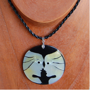 สร้อยคอราศีเปลือกหอยเรซินเครื่องประดับดวงจันทร์ลูกปัดลวดลายสำหรับเป็นของขวัญ - Product Image 4