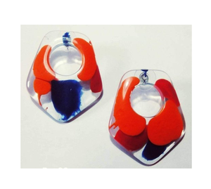 Pendientes de corte de hojas de resina Artículos de uso diario Uso en fiestas Pendientes de resina de moda Joyería de tamaño personalizado - Product Image 3