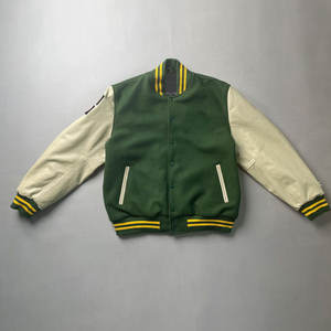 Fabricant OEM, veste universitaire personnalisée pour homme, manches en cuir, chaude, style lycée, hiver. - Product Image 2