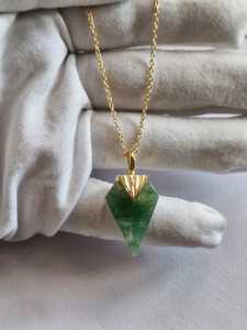 Best Selling 925 <b>Silver</b> Dainty <b>Chain</b> Pendant Necklace <b>for</b> <b>Women</b> 16x22mm Moss Agate Healing Natural Gold Vermeil Fine Jewelry - Product Image 4