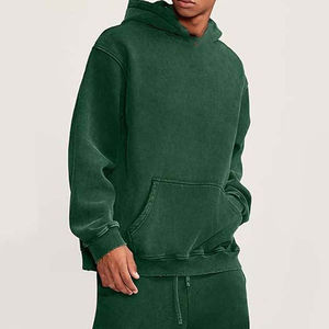 Sudadera con Capucha para Hombre, Estilo Urbano, Lavado Ácido, Tejido de Punto, Sin Forro, Antiarrugas, Bordada, Corte Regular, 100% Algodón - Product Image 2