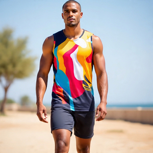 Débardeur Sublimation Muscle Fit Gym Athletic Fitness Wear Débardeur pour hommes Sublimation Singlet Top d'été pour hommes - Product Image 2