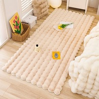 Alfombra de área de felpa de burbujas de estilo moderno, tamaño personalizado, antideslizante, de piel sintética de conejo, con patrón para pasillo, para decoración del hogar contemporáneo