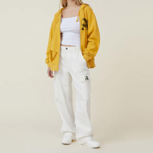 Moda Streetwear mujeres de gran tamaño pulóver sudaderas con capucha tela 100% algodón Mujer cuello redondo Sudadera con capucha para niñas - Product Image 2