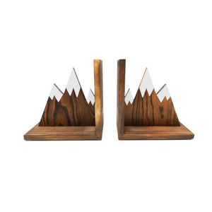 Serre-livres en bois minimalistes de haute qualité Serre-livres de table en bois naturel massif personnalisés Serre-livres décoratifs à haute stabilité - Product Image 2