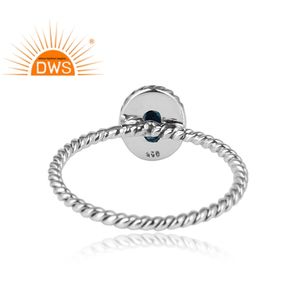 Nouvelle bague statement en argent sterling oxydé avec topaze bleue de Londres naturelle, fabrication de bijoux sur mesure - Product Image 4