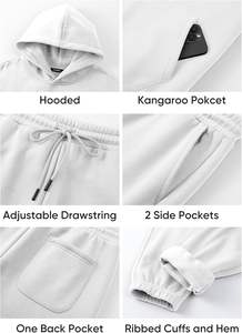 Conjunto de Pantalones Deportivos con Capucha y Estampado Puff, Color Verde Oliva, 450GSM, Personalizado, Patrón Sólido, Algodón Cepillado, Traje Deportivo para Hombre, Ropa de Invierno Gruesa - Product Image 6