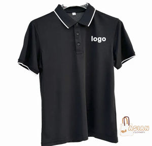 สำหรับเสื้อยืดกีฬากอล์ฟระบายอากาศได้ดีผ้าถักสีทึบปรับแต่งโลโก้ได้ตามต้องการ - Product Image 2