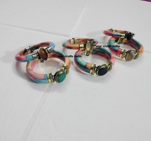 Hot Naturel <b>Stone</b> with Brass & Bone Design Hot Selling Handmade Woman Hand Cuff <b>Bracelet</b> 100% Bone Made <b>Bracelet</b> - Product Image 4