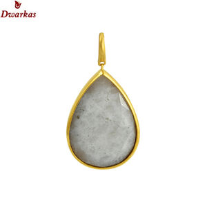 Elegant high quality gold plated 925 sterling silver <b>rainbow</b> moon gemstone pendant <b>necklace</b> jewelry for ladies and girl - Product Image 1