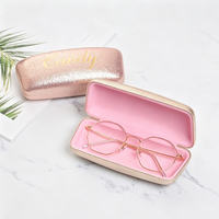 Étui à lunettes rigide portable en cuir PU brillant avec imprimé bonbons scintillants, boîte de rangement pour lunettes de lecture