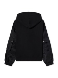 OMMiZ Hybrid Stamp Sudadera con capucha de nailon Logotipo bordado Estilo de cremallera 2 bolsillos de moda Mangas Patrón sólido New Look Good Hoodies - Product Image 6