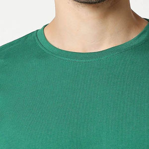 T-shirt en velours côtelé pour homme, 220 grammes, 60% coton, 40% polyester, motif uni décontracté, sérigraphie - Product Image 5