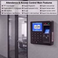 Kit Sistem Kontrol Akses Sidik Jari Biometrik Lengkap Terminal M10H 2.4" Kunci Magnetik 280kg Catu Daya 10 Gantungan Kunci RFID