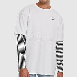 Camiseta de Doble Capa 100% Algodón de Alta Calidad para Hombre, Color Sólido, Transpirable, Ecológica, de Secado Rápido, Ligera, la Más Vendida para Adultos - Product Image 1