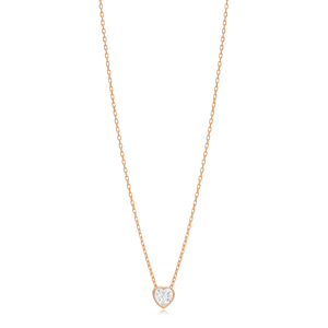 Colgante de Piedra de circón con forma de corazón para mujer, joyería de plata de ley 925 hecha a mano turca - Product Image 6