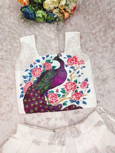 Con Công In Nhất Quý Giá Màu Sắc Trẻ Em Sinh Nhật Bên Đặc Biệt Tay Áo Ít Mô Hình Tuyệt Đẹp Lahenga <span class=keywords><strong>Choli</strong></span> Tại Bán Buôn Tỷ Lệ - Product Image 2