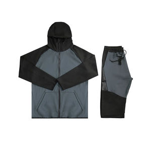 Conjuntos de chándal con logotipo personalizado de alta calidad al por mayor, chándal deportivo transpirable para hombre, conjunto de chándal de fútbol liso para correr - Product Image 3