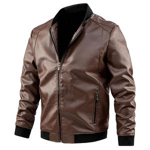 Veste en cuir de haute qualité à faible MOQ, 100% cuir de vache, veste bomber en cuir, veste en cuir personnalisée, mode masculine, vestes en cuir unies - Product Image 1