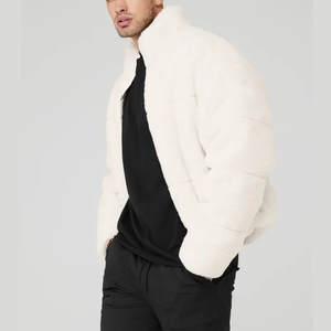 High Quality Canvas Stand Collar Front Logo Puffer Jackets Cold Weather Winter <b>Bubble</b> <b>Coat</b> for Men Waterproof Quick Dry - Product Image 6