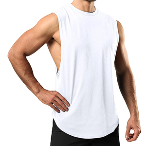 Verano Casual Nueve Chaleco de color sólido con logotipo personalizado Impreso 100% Poliéster Cuello redondo Hombres camiseta sin mangas - Product Image 5