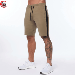 2025 pantalones cortos de gimnasio de algodón 100% con estilo para hombres, patrón sólido ecológico personalizable para Fitness, deportes, correr, antiarrugas - Product Image 1