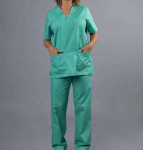 ชุดยูนิฟอร์มพยาบาลแบบสองชิ้นสำหรับผู้หญิง คอตั้ง แขนสั้น ดีไซน์สวยเก๋ สำหรับชุดยูนิฟอร์มโรงพยาบาล - Product Image 1