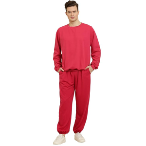 Jersey de punto de gran tamaño personalizado para hombre, Sudadera con capucha y pantalones de chándal, conjunto de chándales de peso pesado para primavera y otoño - Product Image 1