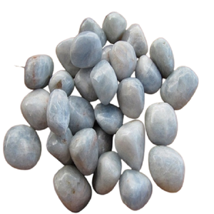 Vente en gros Calcite bleue dégringolée en cristal naturel sculpté Reiki Chakra pierre précieuse Agate de guérison pierre de galet pour la méditation - Product Image 5