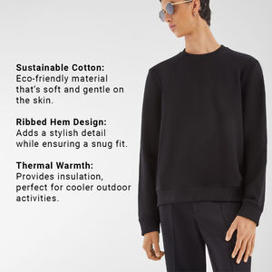 Sweat-shirt à col rond surdimensionné de luxe pour hommes Style à épaules tombantes avec broderie 3D Options de marque personnalisées pour l'hiver - Product Image 5