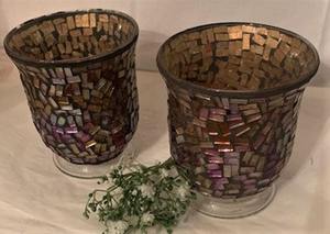 Glass Chip Mosaic Work Votive <b>Light</b> Holder for Home Christmas Decorations and Candle Displays - Product Image 5