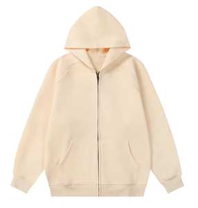 Streetwear personnalisé manches raglan surdimensionné fermeture éclair hommes sweats à capuche fermeture éclair mentale 400gsm polaire à capuche - Product Image 5