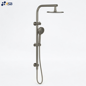 פליז מוסמך עופרת מקלחת מודרני כפול גשם ראש גשם עם סיום מקלחת חדר אמבטיה לוח מגדל מערכת לחץ נמוך - Product Image 6