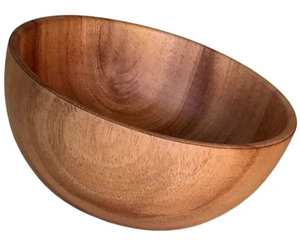 Cuenco de madera de acacia para servir comida de forma redonda, fabricante de cuenco de madera pulida de nuevo estilo, venta al por mayor - Product Image 4