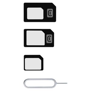 Adaptadores <span class=keywords><strong>SIM</strong></span> 3 en 1 Negros UNIVERSALSIMADAPT - Product Image 1