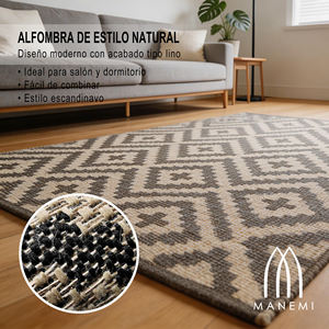Alfombra Moderna Geométrica de Polipropileno Ligero y Duradero, Hecha a Máquina, para Interiores/Exteriores, Patio, Balcón, Sala de Estar, Fácil de Limpiar - Product Image 2