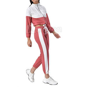 ชุดวอร์มผู้หญิงผ้าฝ้ายสีพื้นชุดวอร์ม100% ชุดวอร์มสำหรับผู้หญิงดีไซน์ล่าสุด - Product Image 3