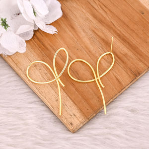 Laiton jaune plaqué or fait à la main Boho Designer boucle d'oreille à la mode bijoux à breloques cadeau de mariage boucle d'oreille cadeau pour elle - Product Image 4