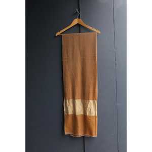 Desert/<b>Gold</b> <b>Pashmina</b> Zari Scarf Long Summer Style with Jacquard Logo - Product Image 1