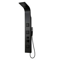 Colonne de douche de nuit noir mat 3 jets hydro lombaires et cascade H140XL20 Pack 1 accessoire