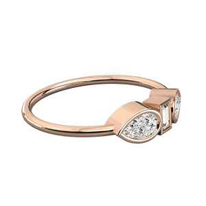 Anillo de Bodas con Diamantes en Forma de Pera y Baguette - Product Image 5